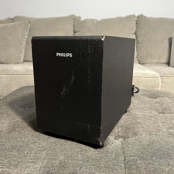 Philips Subwoofer Black Model TAN-TAS8505D/VD Wireless Pair Button 20W Audio - Picture 1 of 5